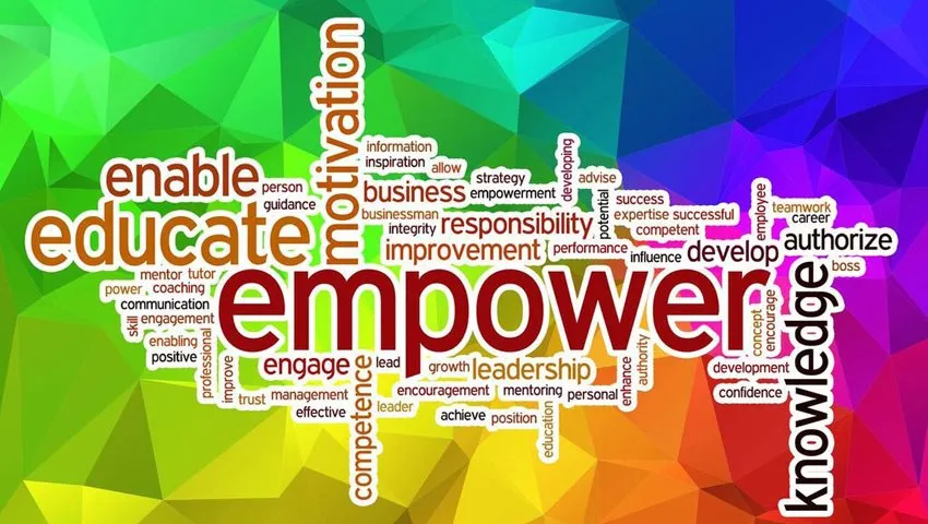 Word cloud with empower, motivation and development